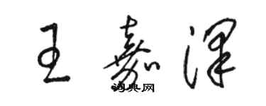 骆恒光王嘉泽草书个性签名怎么写