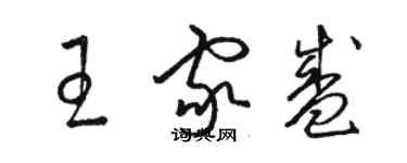 骆恒光王家盛草书个性签名怎么写