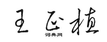 骆恒光王正植草书个性签名怎么写