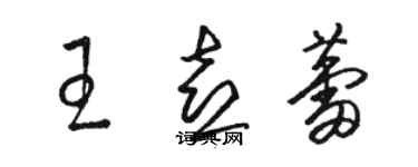 骆恒光王喜蕾草书个性签名怎么写