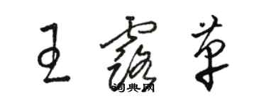 骆恒光王露革草书个性签名怎么写