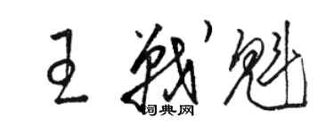 骆恒光王战魁草书个性签名怎么写
