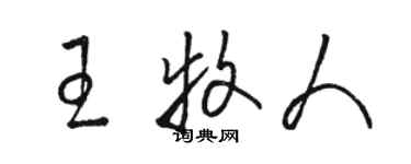 骆恒光王牧人草书个性签名怎么写
