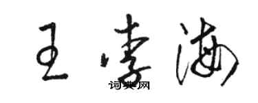 骆恒光王李海草书个性签名怎么写