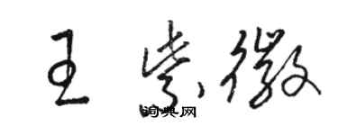 骆恒光王紫徽草书个性签名怎么写