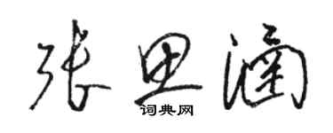 骆恒光张思涵草书个性签名怎么写