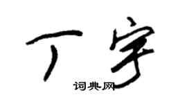 朱锡荣丁宇草书个性签名怎么写