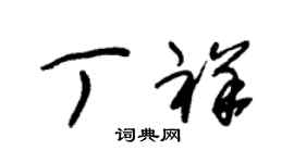 朱锡荣丁祥草书个性签名怎么写