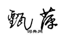 朱锡荣甄萍草书个性签名怎么写