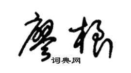 朱锡荣廖根草书个性签名怎么写