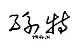 朱锡荣孙特草书个性签名怎么写