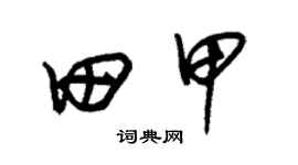 朱锡荣田甲草书个性签名怎么写