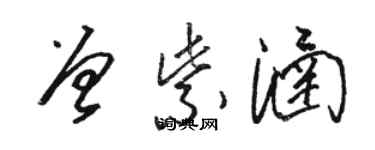 骆恒光曾紫涵草书个性签名怎么写