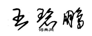 朱锡荣王碧鹏草书个性签名怎么写