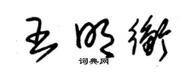 朱锡荣王明衡草书个性签名怎么写