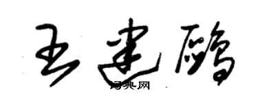 朱锡荣王建鸥草书个性签名怎么写