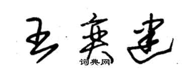 朱锡荣王奕建草书个性签名怎么写
