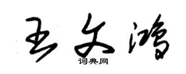 朱锡荣王文鸿草书个性签名怎么写