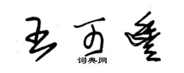 朱锡荣王可丰草书个性签名怎么写