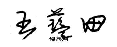 朱锡荣王蓝田草书个性签名怎么写