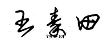 朱锡荣王秦田草书个性签名怎么写