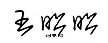 朱锡荣王昭昭草书个性签名怎么写