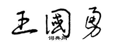 曾庆福王国勇草书个性签名怎么写