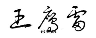 曾庆福王鹰雷草书个性签名怎么写