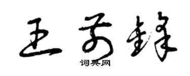 曾庆福王前锋草书个性签名怎么写