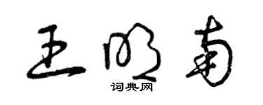 曾庆福王明南草书个性签名怎么写