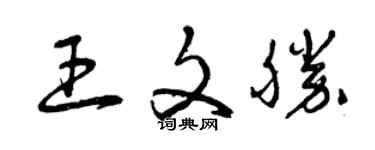 曾庆福王文胜草书个性签名怎么写