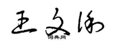 曾庆福王文俐草书个性签名怎么写