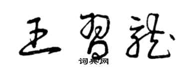 曾庆福王习龙草书个性签名怎么写