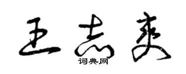 曾庆福王志爽草书个性签名怎么写