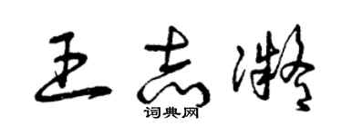 曾庆福王志凝草书个性签名怎么写