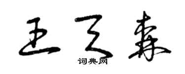 曾庆福王天森草书个性签名怎么写