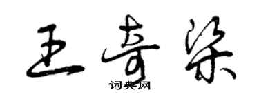 曾庆福王奇梁草书个性签名怎么写
