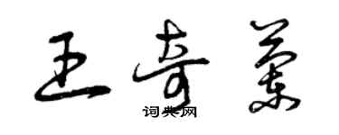 曾庆福王奇兰草书个性签名怎么写