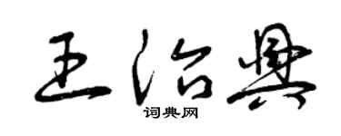 曾庆福王治兴草书个性签名怎么写