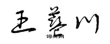 曾庆福王蓝川草书个性签名怎么写