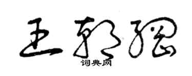 曾庆福王朝纲草书个性签名怎么写