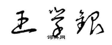 曾庆福王学银草书个性签名怎么写