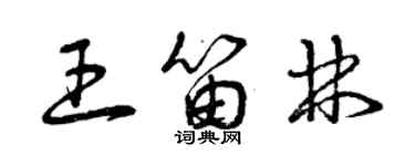 曾庆福王笛林草书个性签名怎么写