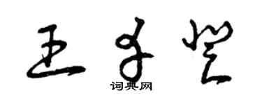 曾庆福王幸登草书个性签名怎么写