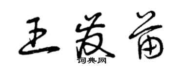 曾庆福王发苗草书个性签名怎么写
