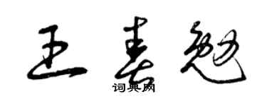 曾庆福王春勉草书个性签名怎么写