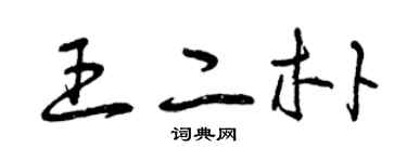 曾庆福王二朴草书个性签名怎么写