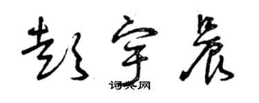 曾庆福彭宇晨草书个性签名怎么写