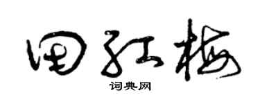 曾庆福田红梅草书个性签名怎么写