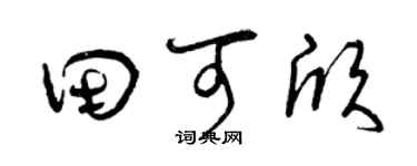 曾庆福田可欣草书个性签名怎么写